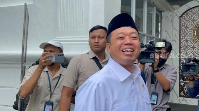 Menteri ATR/BPN Nusron Wahid di Kompleks Istana Kepresidenan Jakarta. (Suara.com/Novian)