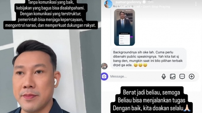Denny Sumargo Soroti Public Speaking Purbaya Yudhi Sadewa (Instagram/@sumargodenny)