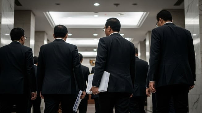 Ilustrasi anggota DPR mengundurkan diri. (Google AI Studio)
