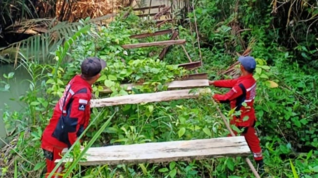 Jembatan Gantung Tampang Muda Ditargetkan Selesai Akhir September, Akses Sekolah Kembali Normal