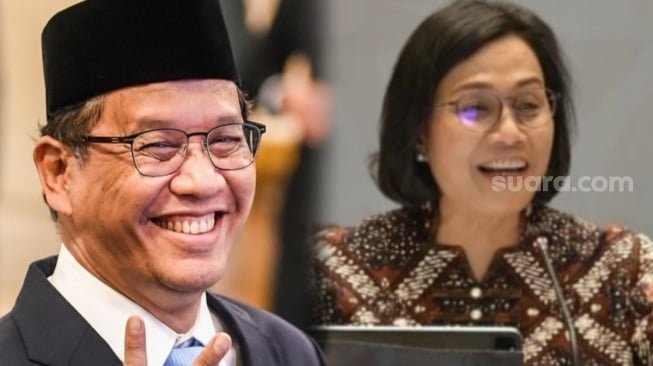 Menkeu Purbaya Yudhi dan Sri Mulyani (Suara.com, Antara)