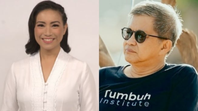 Kolase foto Keponakan Prabowo Rahayu Saraswati dan Rocky Gerung. (tangkapan layar/ist)