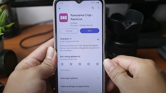 Salah satu aplikasi pengedit foto bersambung yaitu Panorma Crop. (YouTube)