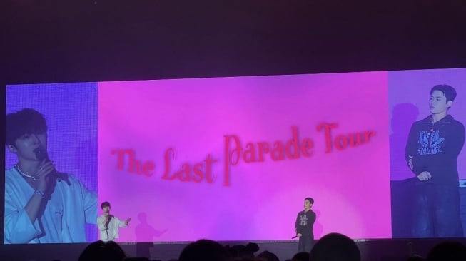 Kim Han Bin alias B.I dalam konser The Last Parade Tour di The Kasablanka Hall, Jakarta pada Sabtu, 13 September 2025. [Suara.com/Tiara Rosana]