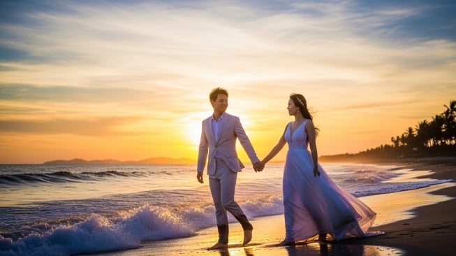 Contoh foto pre-wedding yang diedit menggunakan AI