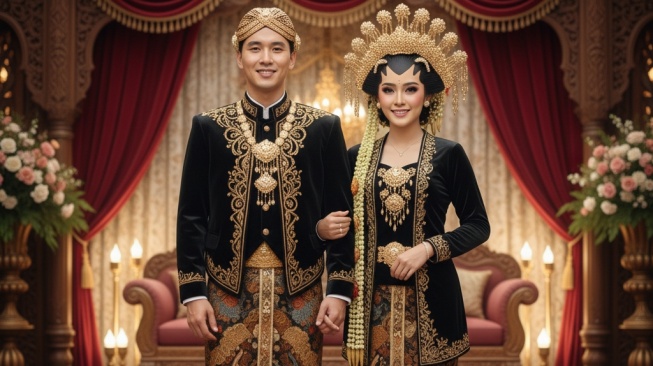 Hasil edit foto pernikahan pakai Gemini. [Gemini AI]