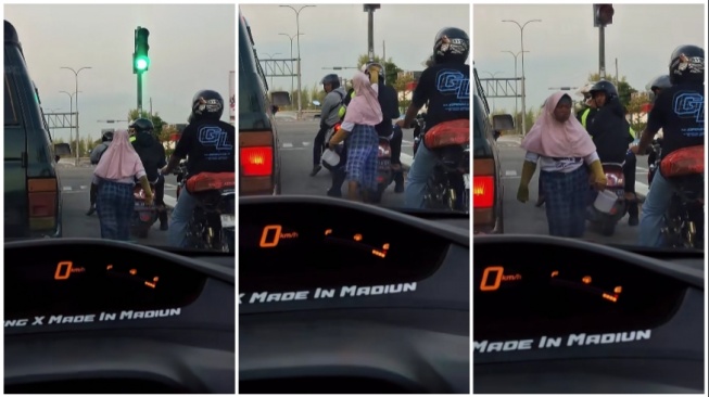 Pengemis toyor kepala pengendara motor (Instagram)