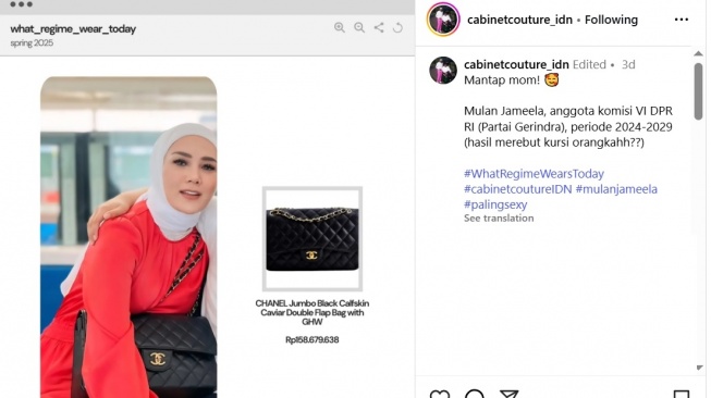 Tas mewah Mulan Jameela (Instagram/@cabinetcouture_idn)