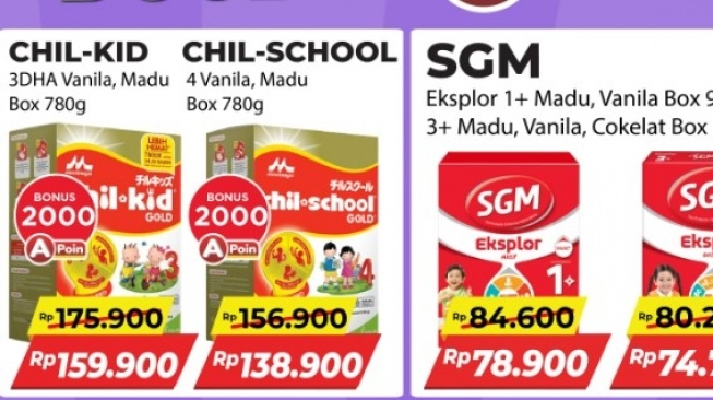 Promo Heboh! Susu Anak Chil-Kid, Chil-School, dan SGM Eksplor Turun Harga di Alfamart
