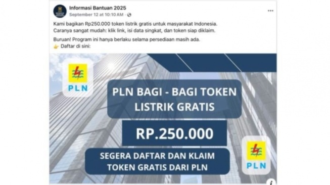 Hoaks token gratis PLN. [Dok. Antara]