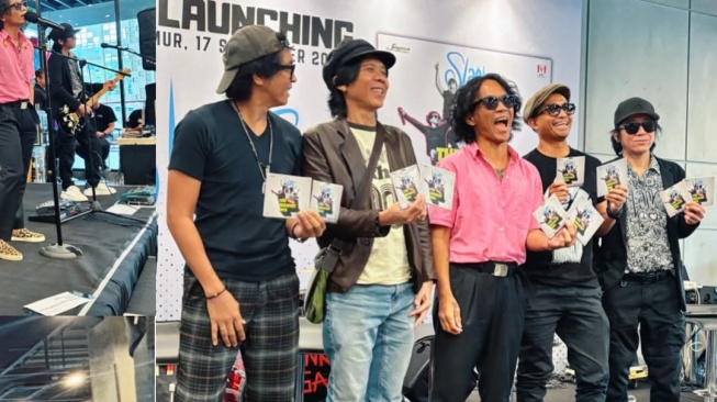 Slank rilis album baru bertajuk The Greatest Hits Live di kawasan Kemang, Jakarta Selatan, Rabu (17/9/2025). [Instagram]