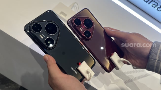 Huawei Pura 80 Pro yang resmi diluncurkan ke Indonesia pada Rabu (17/9/2025). [Suara.com/Dicky Prastya]