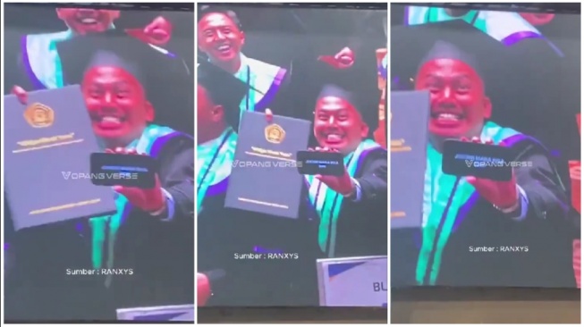 Seorang wisudawan menyindir ijazah Jokowi (Instagram)