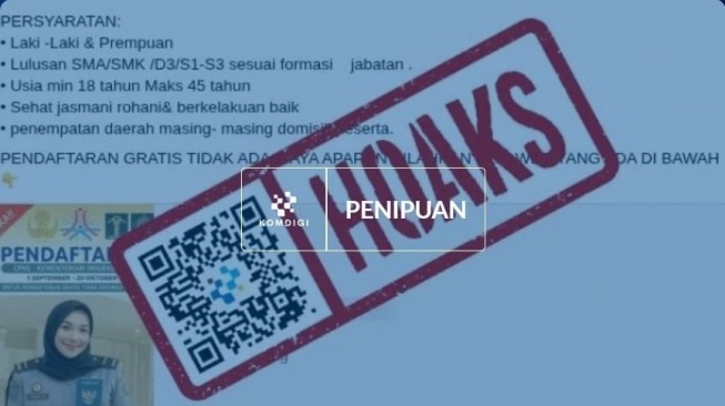 Hoaks pembukaan CPNS Kementerian Imigrasi 2025. [Dok. Istimewa]