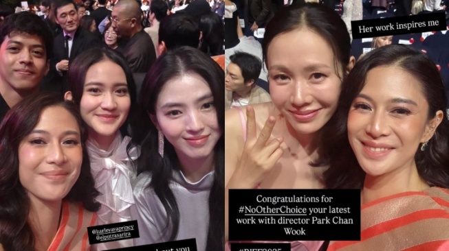 Dian Sastrowardoyo Pamer Foto Bareng Seo Ye Jin dan Han So Hee di Busan Film Festival. [Instagram]
