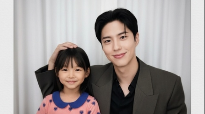 Ilustrasi hasil edit foto Park Bo Gum dan Shin Chae Rin pemain drama Korea When Life Gives You Tangerines dari prompt (Dibuat dengan Gemini AI)