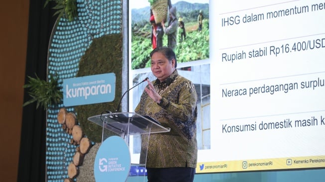 Keynote speech oleh Menteri Koordinator Bidang Perekonomian Airlangga Hartarto (Dok: kumparan)