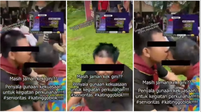Aksi Perpeloncoan, Mahasiswa Baru disuruh mencium rekannya sendiri (Instagram)