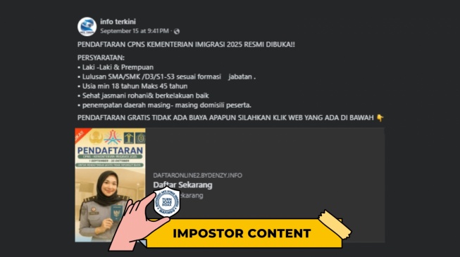 HATI-HATI! Pendaftaran CPNS Kementerian Imigrasi 2025 Beredar, Ternyata Jebakan Data Pribadi