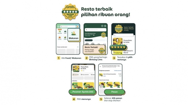 Fitur baru Grab Bintang Lima. [Grab Indonesia]