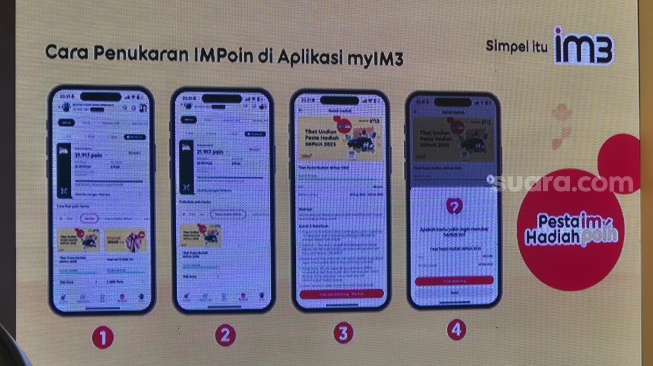 IM3 menggelar Pesta Hadiah IMPoin 2025, Jakarta, Senin (22/9/2025). [Suara.com/Dythia]