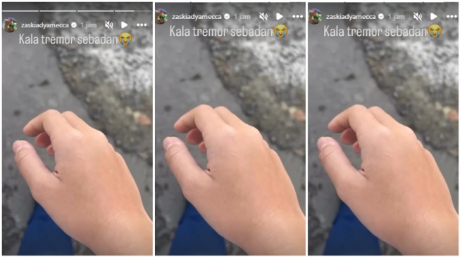 Kala, putri Adya Zaskia Mecca tangannya gemetar saat melihat orang yang mengantarnya ke sekolah dipukul oleh oknum (Instagram)