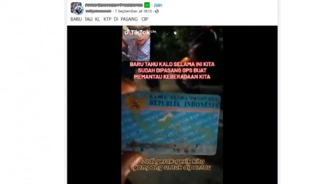Hoaks e-KTP punya chip bisa dilacak. [Ist]