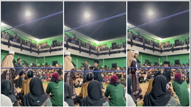 Seorang wanita berhijab menunjukan kemampuannya punya ilmu kebal (Instagram)