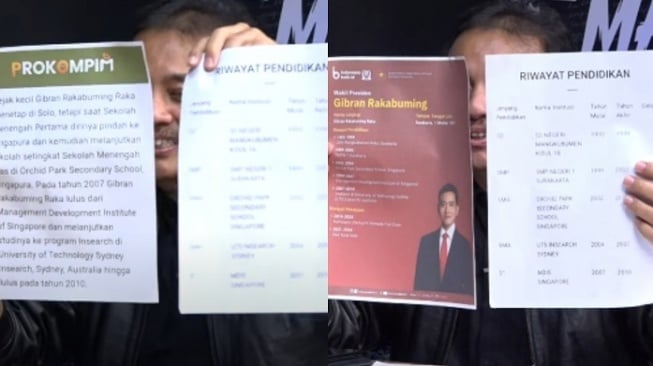Kolase tangkapan layar Roy Suryo saat menguliti kejanggalan data pendidikan Gibran. (Tangkapan layar/Youtube)