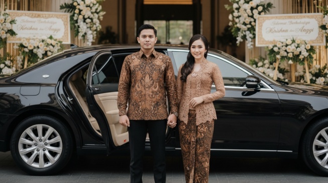 Foto kondangan hasil AI. [Gemini AI]