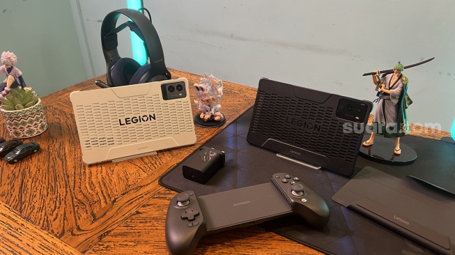 Tablet gaming Lenovo Legion Tab Gen 3 yang dikenalkan ke Indonesia pada Kamis (25/9/2025). [Suara.com/Dicky Prastya]