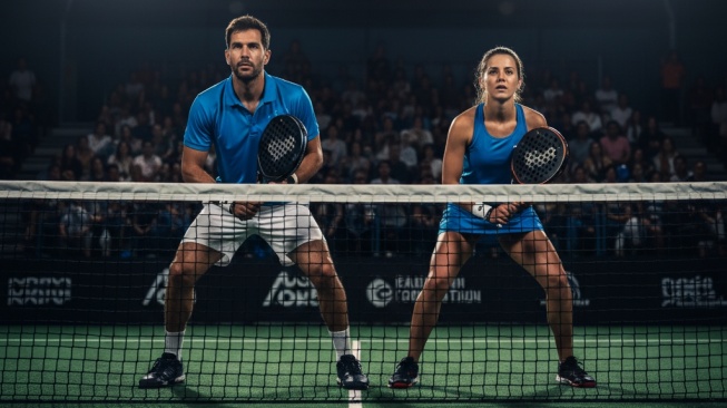 ilustrasi bermain padel (Google Gemini AI)