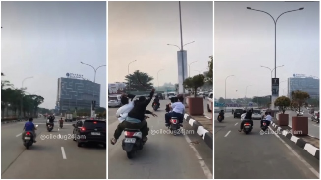 7 pelajar SMP ditangkap setelah kedapatan pamer celurit saat berkendara (Instagram)