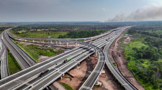 Pembangunan Jalan Tol Palembang-Betung. [Dokumentasi Hutama Karya].
