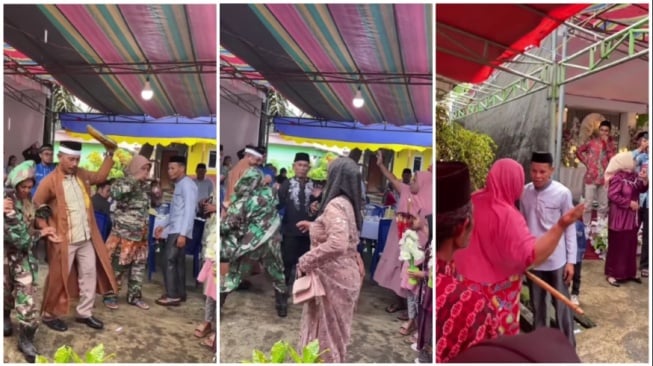 Pernikahan di Maluku Utara sempat ricuh akibatkesalahpahaman saat menjalankan saat tradisi adat uang buka pintu (Instagram)