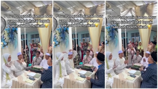 Viral Momen Unik Akad Nikah, Pasangan Ini Justru Asyik Tepuk Sakinah Bareng Penghulu