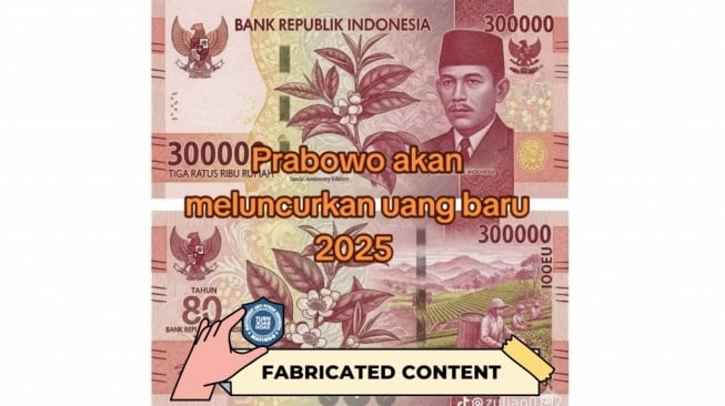 Hoaks pecahan Rp 300.000. [Dok. Istimewa]