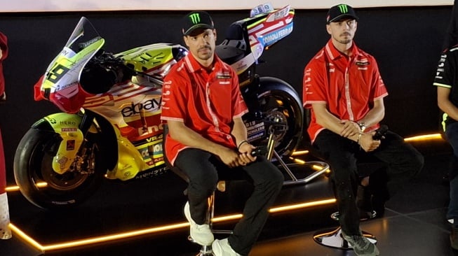 Motor Edisi Khusus Tim MotoGP Pertamina Enduro VR46 Racing dengan Sentuhan Livery Batik Sambut Race di Pertamina Mandalika International Circuit 3-6 Oktober 2025. (Foto: SUARA.com/Michele Alessandra)