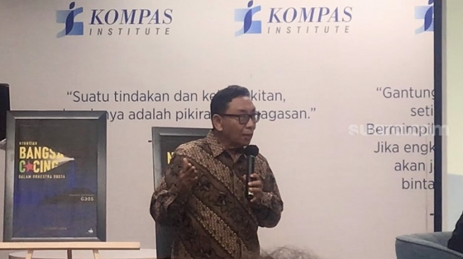 Kepala Desk Budaya Harian Kompas, Muhammad Hilmi Faiq di Gedung Kompas Gramedia, Jakarta, Selasa (30/9/2025). [Suara.com/Nur Saylil Inayah]