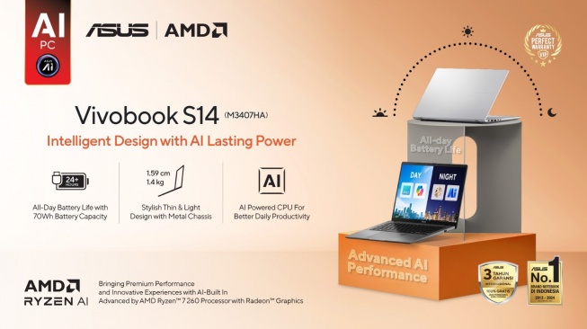 ASUS Vivobook S14 M3407HA. [Asus Indonesia]