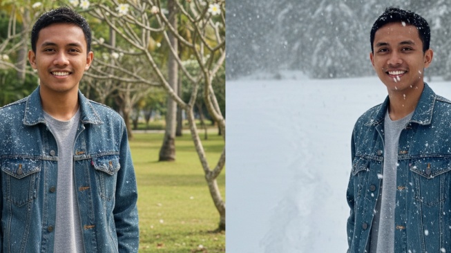 Cara Edit Foto agar Terlihat Realistis Berada di Tengah Salju Menggunakan Gemini AI