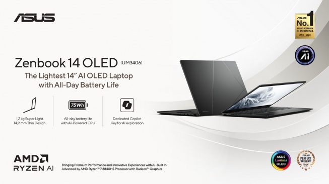 ASUS Zenbook 14 OLED UM3406KA. [Asus Indonesia]