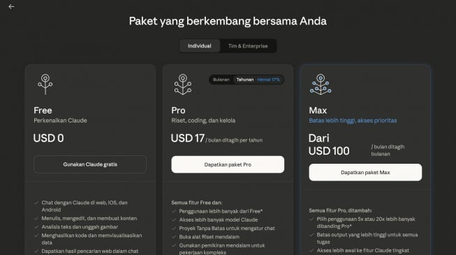 Paket Claude AI (Claude AI)