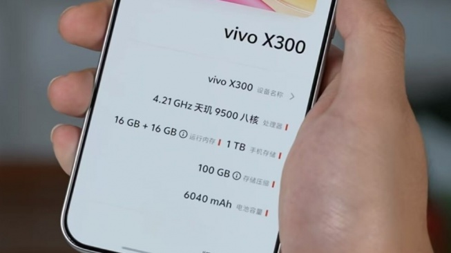 Penampakan Vivo X300. (Weibo)