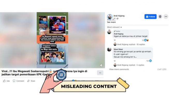 Hoaks Megawati jadi target KPK. [Dok. Istimewa]