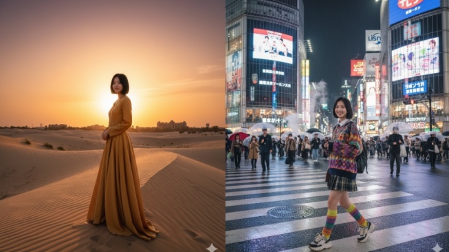 Kumpulan Prompt Gemini AI Edit Foto Liburan ke Luar Negeri. [Google Gemini]