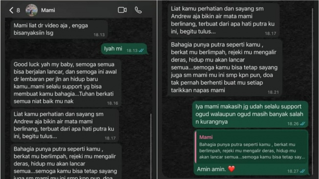 Pesan ibunda Bravy, kekasih Erika Carlina (saluran Instagram Bravy)