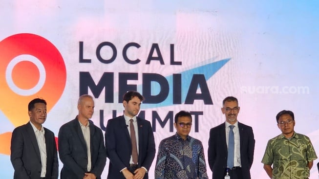 Pembukaan Local Media Summit 2025 di Jakarta, Selasa (7/10/2025). [Suara.com/Dythia]