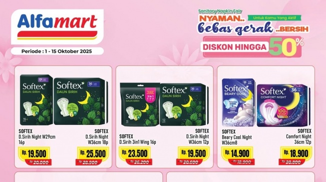 Pembalut Super Hemat Hingga 50 Persen di Alfamart, Cek Katalognya Di Sini
