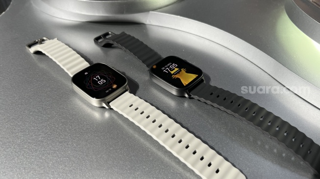 Jam tangan Realme Watch 5 yang resmi diluncurkan ke Indonesia pada Rabu (8/10/2025). [Suara.com/Dicky Prastya]
